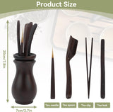 Chinese Gongfu Wooden Tea Ceremony Utensil Tools Set, 6PCS Kungfu Set Asian Teaware Kit for V1259-DP01-A-707