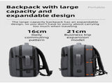 Grey Premium Business Expandable Travel Backpack with External USB Charging - 20-35L Large-Capacity V888-ELOSUNG42721