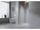 90cm Wall to Wall Frameless Shower Screen Nickel Wall Channel and Floor Channel with SS Hinges for V63-939041
