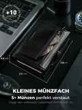 NNEOBA Mens Blocker Wallet - Genuine Leather Wallet with Coin Pocket, Black V728-1005006770683571-BLACK(NO-AIRTAG)