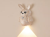 Adorable Cartoon Rabbit LED Motion Sensor Wall Light, Rechargeable Magnetic Cordless Night Lamp for V1341-ZY-GGQR38HB-YELLOWTRAVERTINE-2PCS