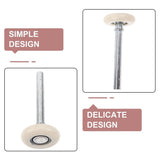 Set of 6 Quiet Nylon Garage Door Rollers with Metal Stems for Smooth and Stable V1192-AZ-W-25544