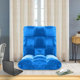 SOGA Floor Recliner Folding Lounge Sofa Futon Couch Folding Chair Cushion Blue LOUNGECHAIRBLUE