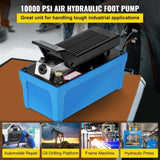 VEVOR Air Hydraulic Pump 10000 PSI Air Over Hydraulic Pump 1/2 Gal Reservoir Air Treadle Foot V952-BTQBTYYJTBLSK0001V0