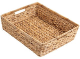 Storage basket Large Rectangular Wicker Basket, Water Hyacinth Storage Basket with Built-in Handles, V1366-AZ2-W-05637