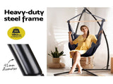 Gardeon Hammock Chair Outdoor Camping Hanging with Steel Stand Grey HM-CHAIR-PILLOW-GREY-X