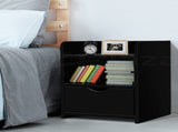 Artiss Bedside Table 1 Drawer with Shelf - FARA Black FURNI-C-BS-TOGO-BK