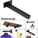 4 Pcs Industrial Wall Shelf Brackets Black Metal with Screws, 250 mm V1188-MS-527-032