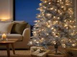 Christabelle 2.1m 7ft Silver Tinsel Christmas Tree Pre Lit Warm White LED Retro Artificial Indo 112_WFLR7