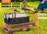 Foldable Double Decker Wagon, 400L Collapsible Wagon Cart with All-Terrain Wheels, Heavy Duty V952-ZDHYBXSSTCHSXALL9V0