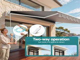 Instahut Retractable Folding Arm Awning Motorised Sunshade 3.5M X 3M Grey AWN-B-ARM-REMOTE-35X30-GREY