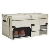 White Car Boot Organiser - Foldable Waterproof Large Capacity Trunk Storage Box, Space Saving V888-ELOSUNG56022