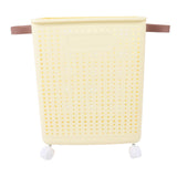 Slim Laundry Basket Foldable Space Saving Sturdy PP Plastic Narrow Clothes Hamper for Bathroom V1294-YM0901-3117240333312