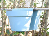 2PCS Grey Color Guardrail Saddle Pot Thickened PP Resin Hanging Saddle Railing Planter for Office V1294-YM0901-210508TW0135