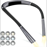 Grey Hands-Free USB Rechargeable Neck Light 3 Colour Modes Flexible LED Book Lamp for Night V888-ELOSUNG40894