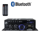 Audio Power Amplifier Stereo Speaker BluetoothAmp Receiver with Power Supply,Remote Control,FM V1366-AZ2-W-07721