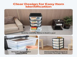 Plastic Storage Drawers Cart, 4 Drawers Storage Organizer with Wheels, Rolling Closet Organization V952-CWCT1SLJL4G13PBKB001V0