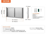 BBQ Access Door, 838x558 mm Double Outdoor Kitchen Door, Stainless Steel Flush Mount Door, Wall V952-SMMBSCJMYS33QVDXTV0