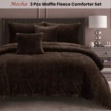 Ramesses Waffle Fleece Mocha 3 Pcs Comforter Set King V442-KIT-COMFORTER-WAFFLEFLEECE-MOCHA-KI