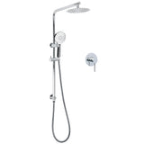 Chrome Round 8" Rainfall Shower Head 3 Modes Handheld Rose Silde Rail Twin Set Mixer V1233-C4902B22HR002M4CKSR108KRD201CR