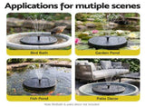 Gardeon Solar Fountain Pumps Bird Bath Battery Backup LED Remote Black 27cm FOUNT-POND-B-LED-250