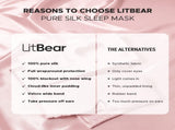 Silk Sleep Mask for Side Sleeper, Eye Mask Sleeping for Women Men 100% 22 Momme Pure Mulberry Silk, V1258-DP02-C-1283