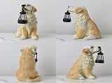 Solar Dog Garden Statue with Lantern Waterproof Resin Puppy Ornament for Outdoor Patio Pathway V888-ELOSUNG43357