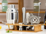 10PCS Home Bartending Kit Stainless Steel with Bamboo Tray Cocktail Mixing Tool Set for DIY Novice V1294-YM0512-3118220298911