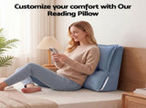 Giselle Reading Pillow Sitting In Bed, No-Sag 25D Foam Base, Modular Backrest With Dual Pockets PILLOW-READ-CORD-BL