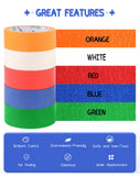 Colorful Masking Paper Tape Set with Dedicated Dispenser for Wall Painting, Edge Trimming, Labeling, V1341-ZY-CM765C97-D10