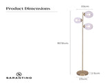 Sarantino 3-Light Gold Metal Floor Lamp with Glass Shades LMP-MLM-50320