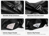 Black PU Leather Shoulder Bag - Large Capacity Hobo Handbag with Adjustable Strap, Soft Slouch Tote V888-ELOSUNG54691