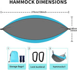 Camping Hammock with Tree Straps and Carry Bag, Portable Nylon Travel Hammock for Hiking, Beach, V1189-LC-AMZ-00276