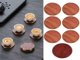 Wooden Tea Cup Mat Insulation Desktop Cup Pad Set with Base Tray Tea Ceremony AccessoriesRosewood V1294-YM0718-3118210009612