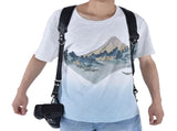 Camera Strap Dual Shoulder PU Leather Harness with D Rings Outdoor Photography Accessories V1294-YM0523-3117210198511