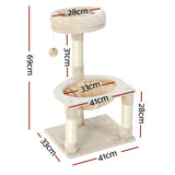 i.Pet Cat Tree 69cm Scratching Post Tower Scratcher Wood Condo Toys House Bed PET-CAT-APS02-BE