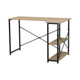 CARLA HOME Office Desk with 2 Shelves - Metal Frame - Natural - 120cm - Brown - Rustic V178-36432