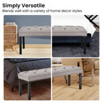 Cate Button-Tufted Upholstered Bench by Sarantino - Light Grey BCH-438-LGY