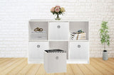 SORTI 27x28x27 CM White 8-Pack Foldable Storage Cubes - Fabric Bookcase Organizers for Toys and More V510-SML_WHITE_8X
