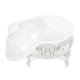 Metallic Tea Warmer with Ceramic Pot Design Safe V1369-AZ3-W-18179
