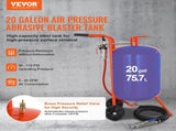 20 Gallon Blaster, 60-110 PSI High Pressureblaster, Portable Abrasive Blasting Tank, Air V952-PSG20JL6125PUWXFKV0