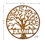 Laser Cut Round Family Tree Of Life Wall Art 50x50cm V637-71642FAM