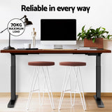 Artiss Standing Desk Motorised Dual Motor Walnut 120CM HASD-268-BKDF-WADB-120