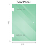 90x90cm Corner Frameless Shower Screen with Chrome Brackets and SS Hinges, Square Double Pull Handle V63-870811