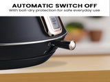 Pronti 1.7L Rose Trim Collection Kettle - Black KTL-017-GST-BK