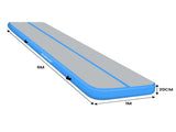 Powertrain Airtrack 20cm Thick 6m x 1m Inflatable Gymnastics Tumbling Mat Air Track - Blue IFM-XBO-006-BU