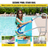 Pool Rail 54x36 Pool Railing 304 Stainless Steel 250LBS Load Capacity Silver Rustproof Pool Handrail V952-BXGYCFS4W54X36YC1V0