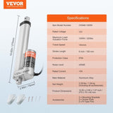 VEVOR Linear Actuator 12V 6Inch 0.55"/s High Speed 220lbs/1000N IP54 Protection V952-CGXXZXQ6INCHMYUQYV9
