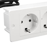 Recessed Power Strip 3 in 1 USB Type C Socket Embedded Desktop Outlet with Switch and Cable for V1294-YM0901-3114240087411