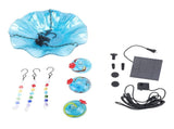Hummingbird Feeder Bird Bath Outdoors 2 In 1 Hanging Solar Bird Bath Fountain with 3 Feeder Pots V1294-YM0901-3111240133311